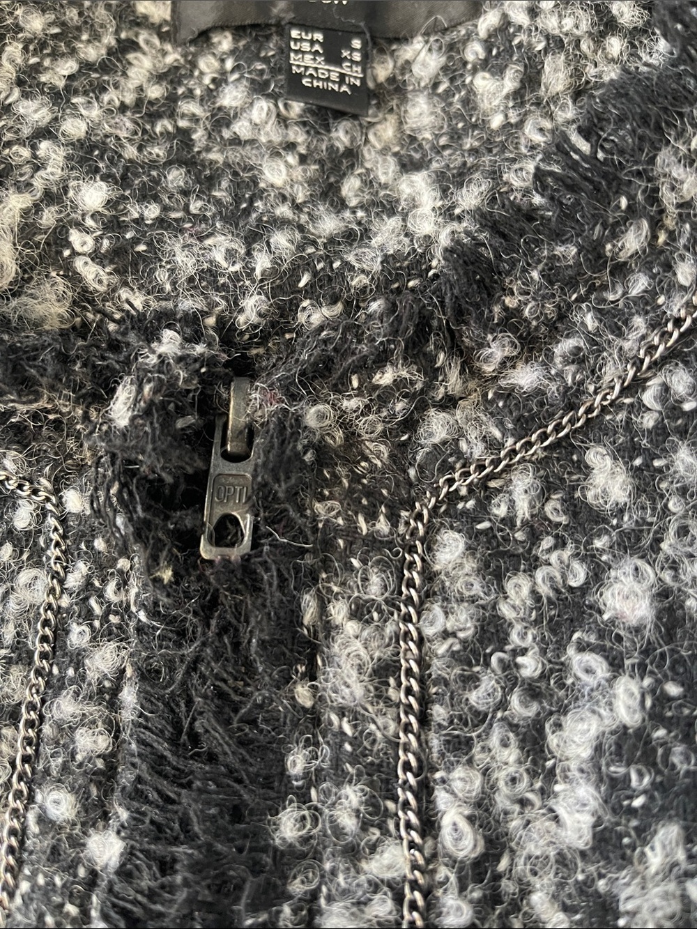 Mango Black and White Tweed Cropped Jacket - Picture 3 of 11